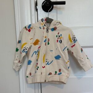 Hanna Andersson Zip-Up Hoodie with Colorful Abstract Print